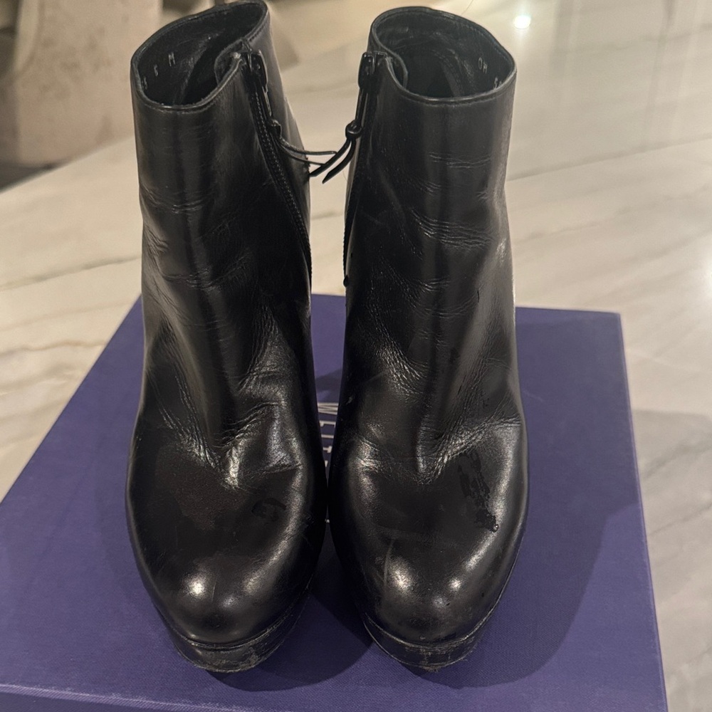 Stuart Weitzman Black Ankle Booties